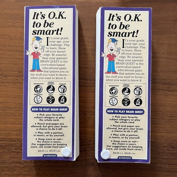 Brain Quest Learn Q & A Grade 6 Ages 11-12 Quiz Deck 2 Pack Vintage 1st Ed 1992 - Picture 5 of 15